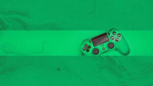 green joystick game banner background
